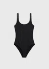 Totême Monogram Pointelle Swimsuit Black