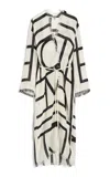 Totême Monogram Wrap Dress In Black,white