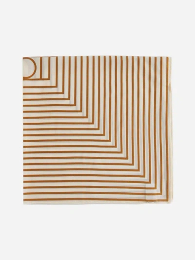 Totême Monogram Print Silk Scarf In Brown