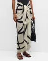 Totême Toteme Monogram Organic Cotton Sarong In Ecru/black
