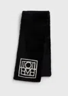 Totême Monogram Shearling Scarf Black In Black