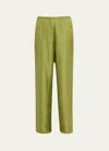 Totême Monogram Silk Pj Bottoms Laurel In Open Yellow