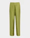 Totême Monogram Silk Pj Bottoms Laurel In Open Yellow
