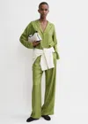 Totême Monogram Silk Pj Bottoms Laurel In Laurel