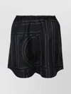 Totême Black Monogram Silk Pj Shorts In Black