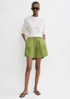 Totême Monogram-printed Silk Pj Shorts In Laurel