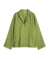 Totême Monogram Silk Twill Pajama Shirt In Green