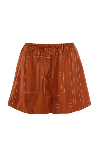 TOTÊME MONOGRAM SILK SHORTS