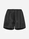 Totême Toteme Monogram Silk Shorts In Black,white