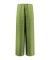 Totême Monogram Silk Pj Bottoms Laurel In Green