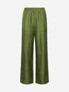 Totême Monogram Silk Pj Bottoms Laurel In Green