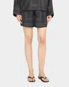 Totême Monogram Silk Twill Pj Shorts In Black