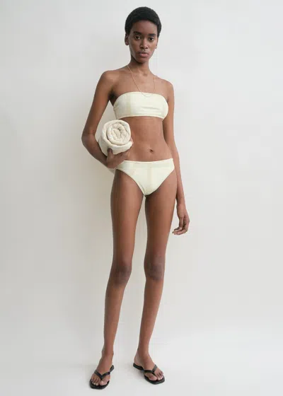 Totême Monogram Strapless Bikini Top Ecru/straw In White