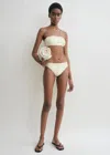 Totême Monogram Strapless Bikini Top Ecru/straw In Ecru,straw