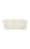 Totême Monogram Strapless Bikini Top In Ivory