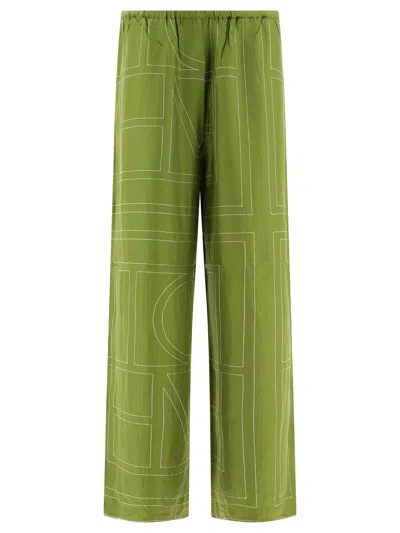 Totême Monogram Trousers Green