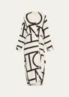 Totême Monogram Wrap Dress In Ecru/black