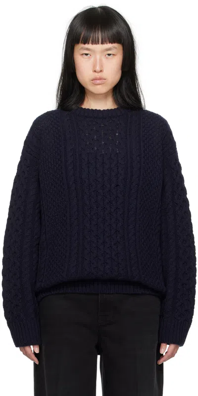 Totême Navy Chunky Sweater In 016 Navy