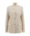 Totême Overlapped Single-breasted Blazer In Nude