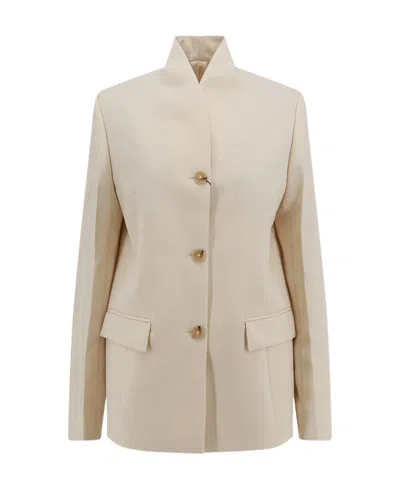 Totême Overlapped Single-breasted Blazer In Beige