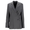 Totême Off-center Wrap Single-breasted Blazer In Grey Polyester In Grey