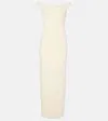 Totême Curved Off-shoulder Dress Eggnog In Weiss
