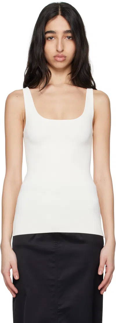 Totême Off-white Compact Knit Tank Top In White 047