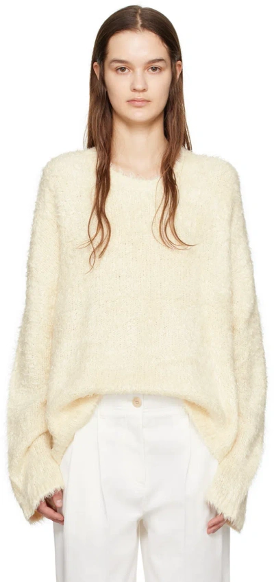 Totême Off-white Crewneck Sweater In 055 Cream