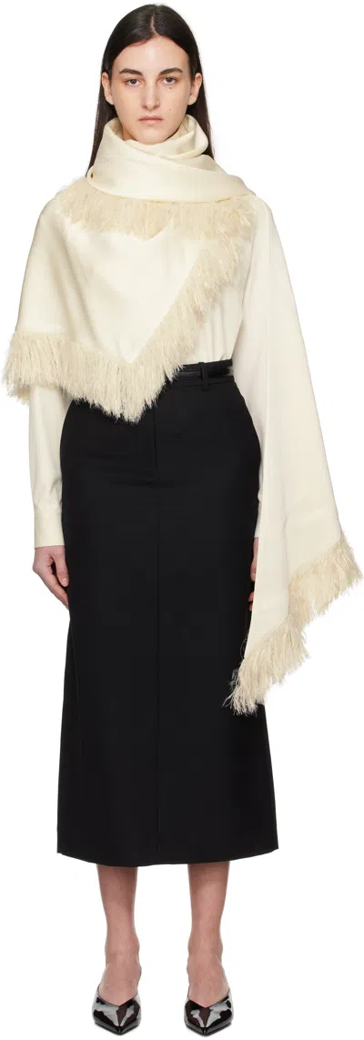 Totême Off-white Fringe Scarf