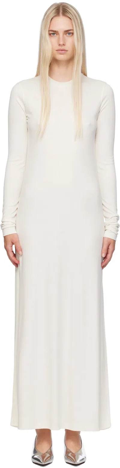 TOTÊME OFF-WHITE LONG-SLEEVE MAXI DRESS