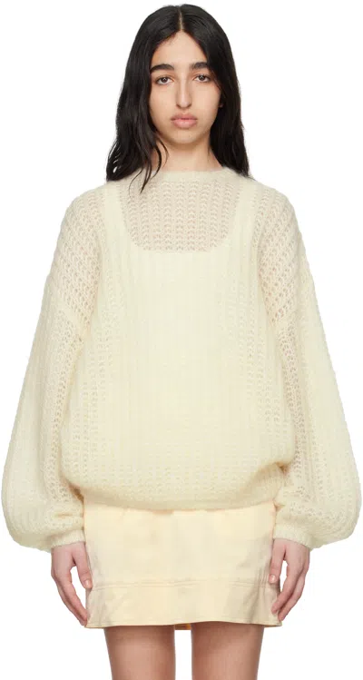 Totême Off-white Puffed Knit Sweater In Cream