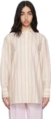 Totême Toteme Striped Cotton Shirt In Ecru/blossom P280
