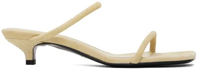 Totême Off-white 'the Minimalist' Heeled Sandals In 116 Ecru