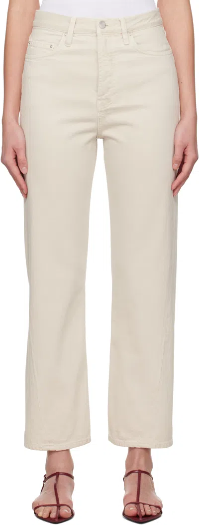 Totême Off-white Twisted Seam Jeans In Smoke 010