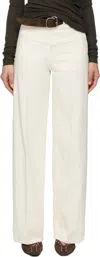 Totême Off-white Wide Leg Jeans In Ecru 116
