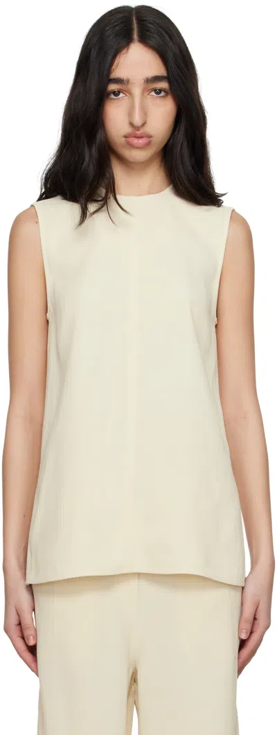 TOTÊME OFF-WHITE WOVEN STRIPE TOP