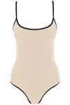 Totême Contrasting-trim Scoop-neck Swimsuit In Beige
