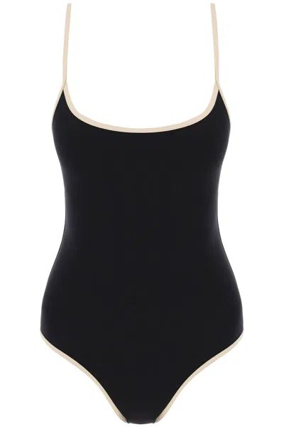 Totême One-piece Swimsuit With Contrasting Trim Details In Black