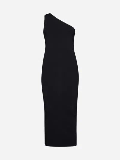TOTÊME RIBBED ONE-SHOULDER DRESS IN BLACK - WOMEN