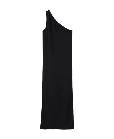 Totême One-shoulder Ribbed-knit Dress In Black
