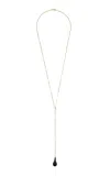 Totême 18k Gold-plated Brass Onyx Drop Necklace