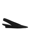 Totême The Suede Wedge-heel Slingback Black In Black