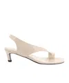 Totême Beige Naplack Leather Thong Heeled Sandals In Nude