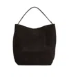 Totême Open-top Suede Tote Bag In Black