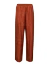 Totême Toteme Women Orange Silk Twill Monogram Pajama Pants