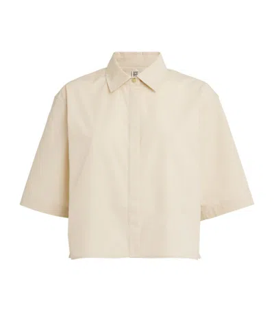 Totême Organic Cotton Cropped Shirt In Neutrals