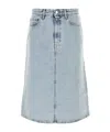 Totême Toteme Organi Cotton Denim Midi Skirt In Gray