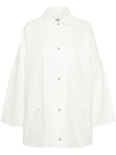 Totême Organic Cotton Overshirt In Bianco