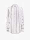 Totême Organic Cotton Shirt With Striped Motif In White,black
