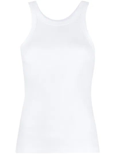 Totême Toteme Women Cotton Ribbed Knit Tank Top In White